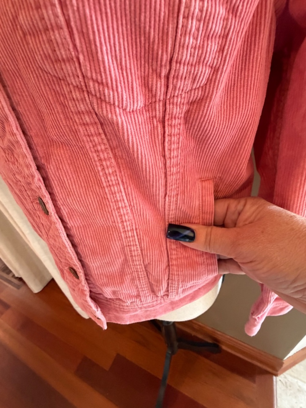 Old Navy Coral Pink Corduroy Jacket, button Front, Size Medium - Picture 7 of 13